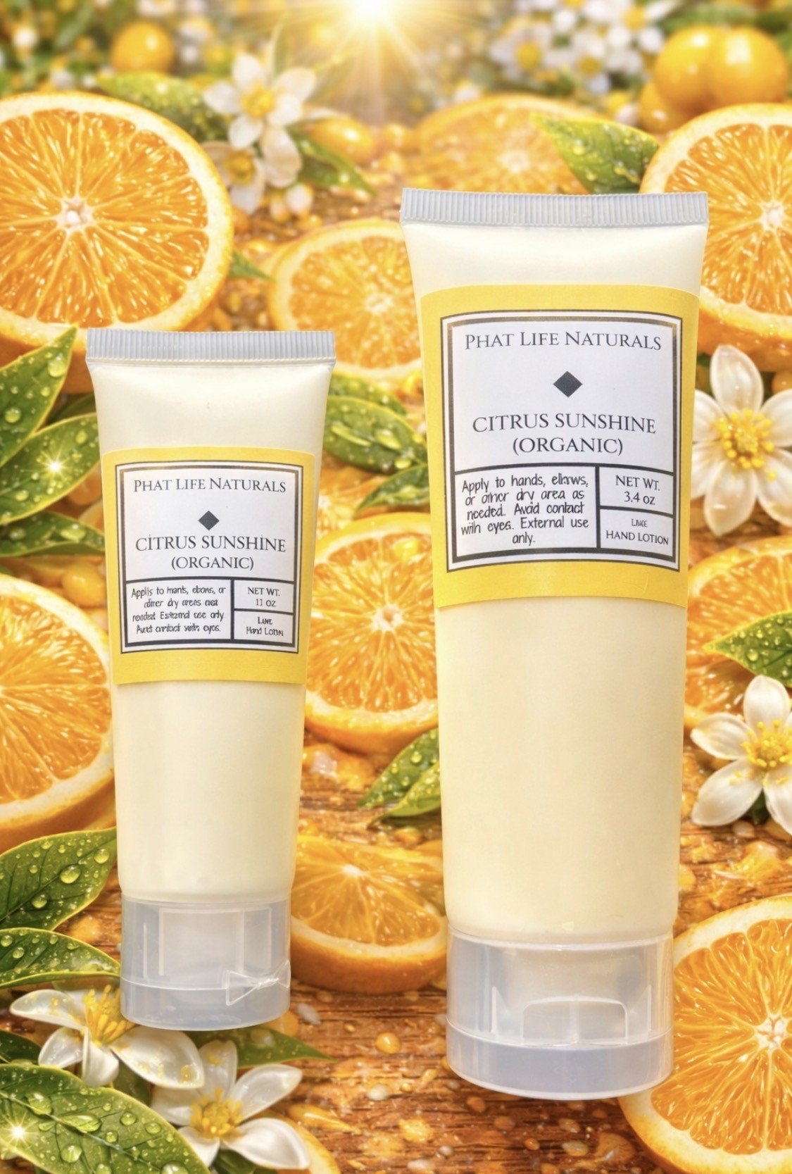 “Organic” Citrus Sunshine Hand Lotion -  1.7 oz. & 3.4 oz