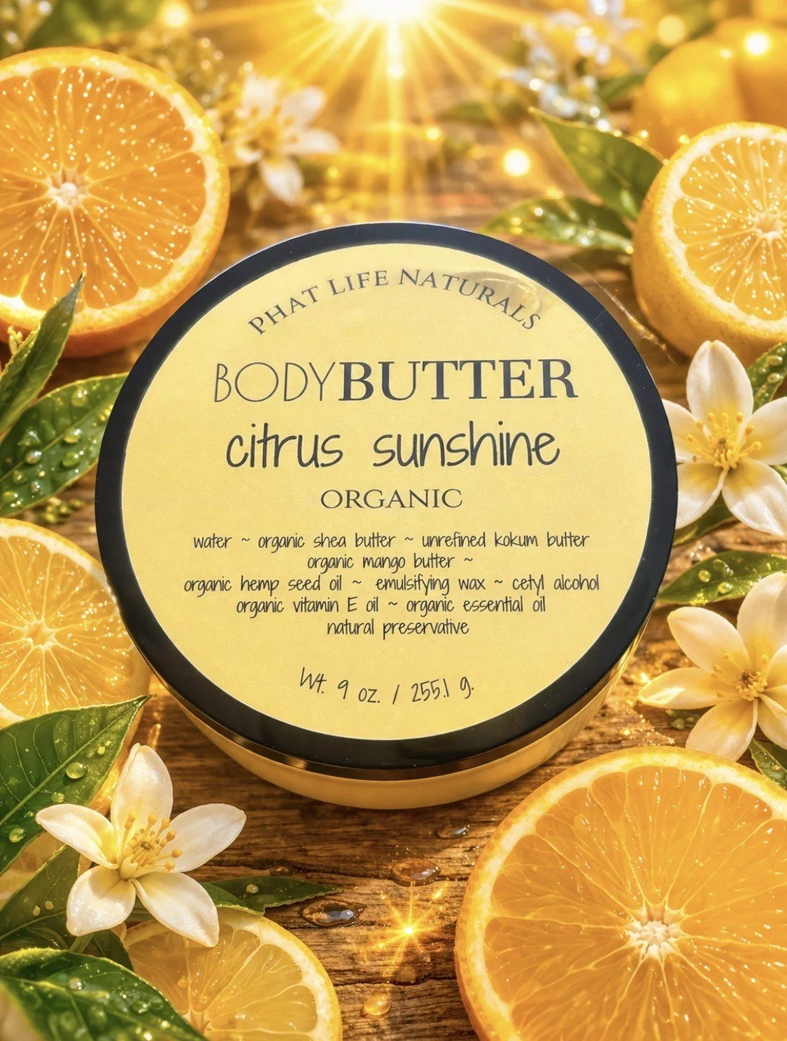 “Organic” Citrus Sunshine Body Butter - 9 oz.