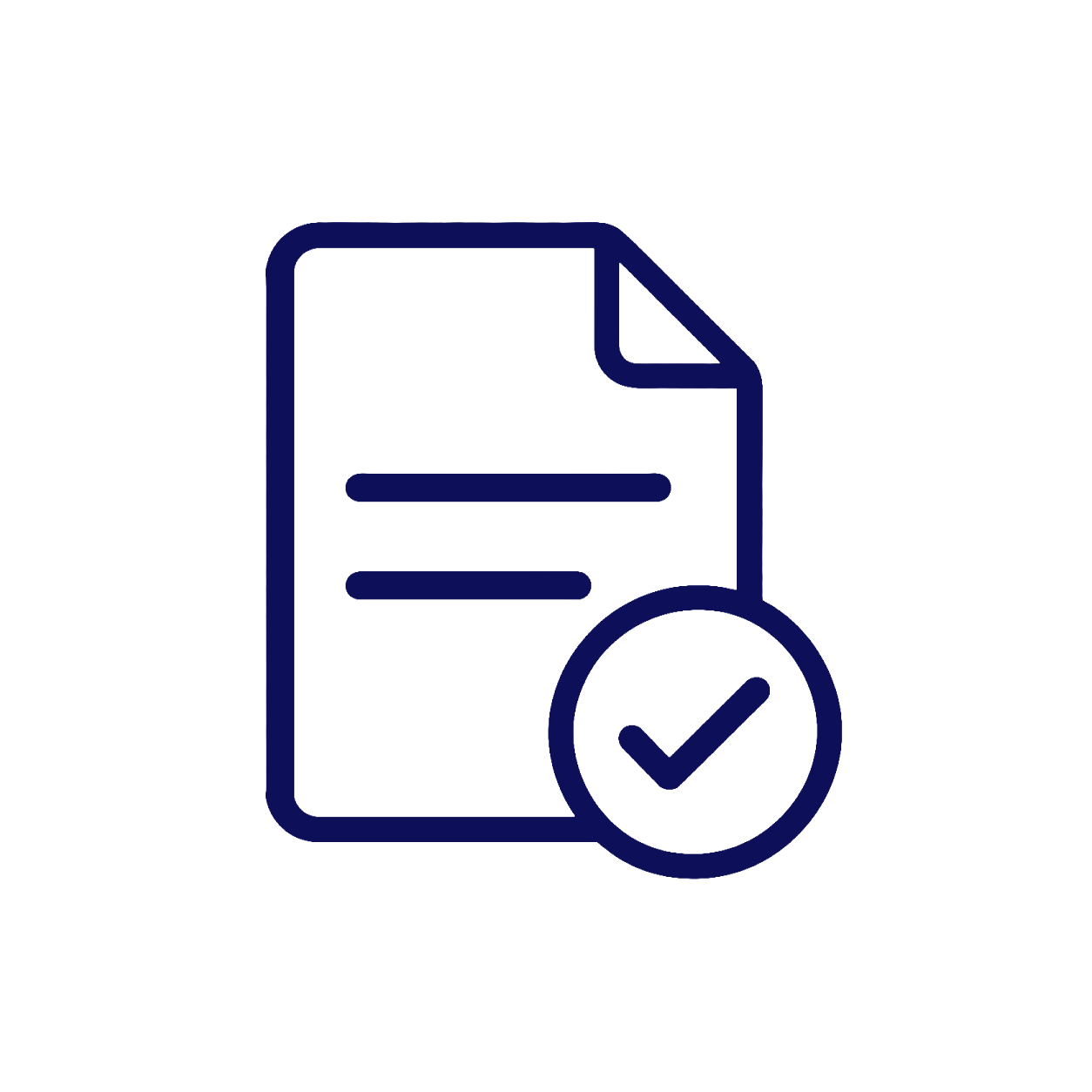 Icon of a document with a checkmark indicating approval or verification.