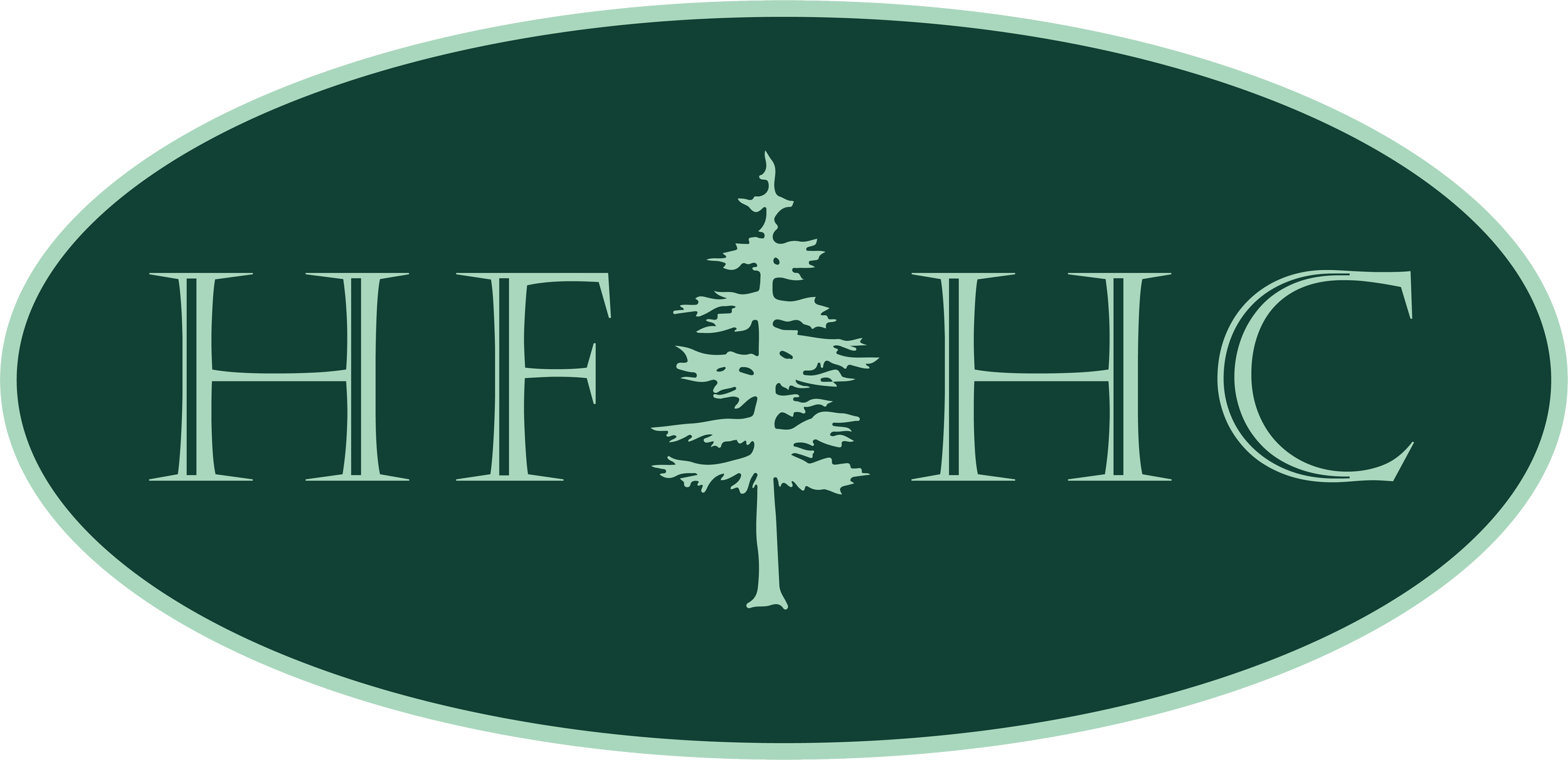 HFHC green pine tree logo decorative