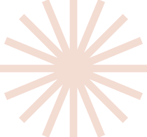 A stylized, abstract sunburst design with radiating lines in a copper color.