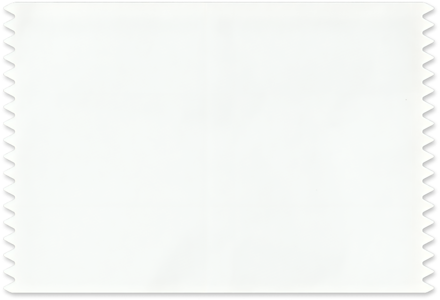 A white sheet of paper or fabric with zigzag edges.