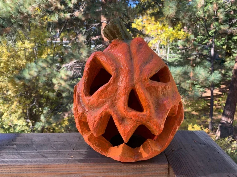 "Big Mischief" Paper Mache Jack 'o Lantern