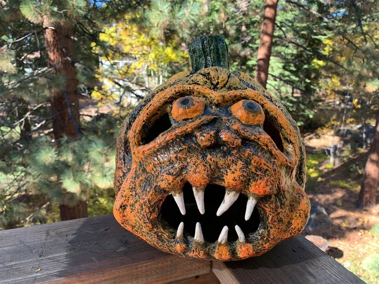 "Monster Mash" Paper Mache Jack 'o Lantern
