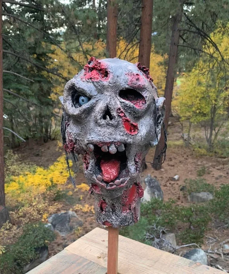 Severed Zombie Head #3 Paper Mache Sculpture
