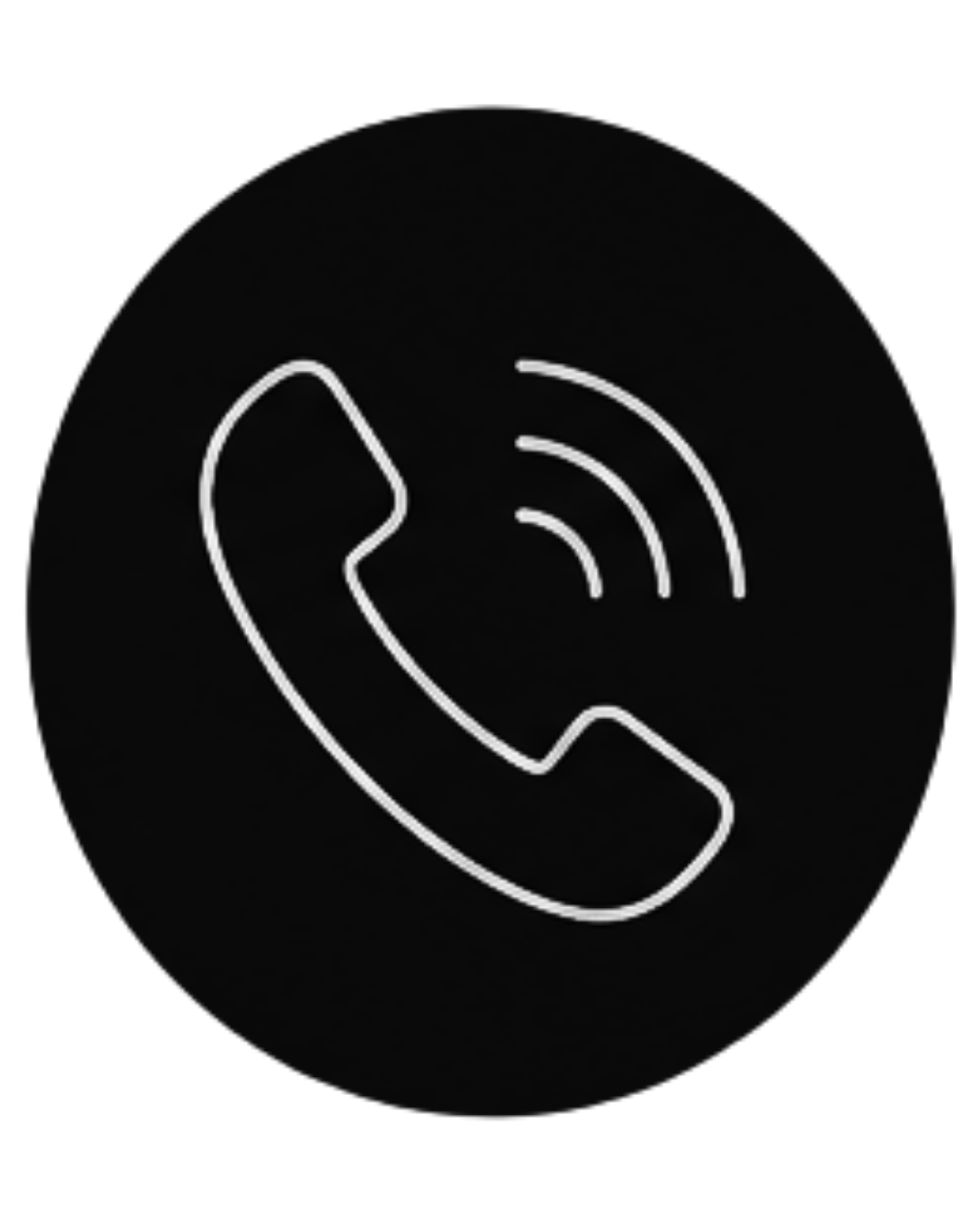 Icon of a telephone handset with sound waves, indicating a phone call or contact.
