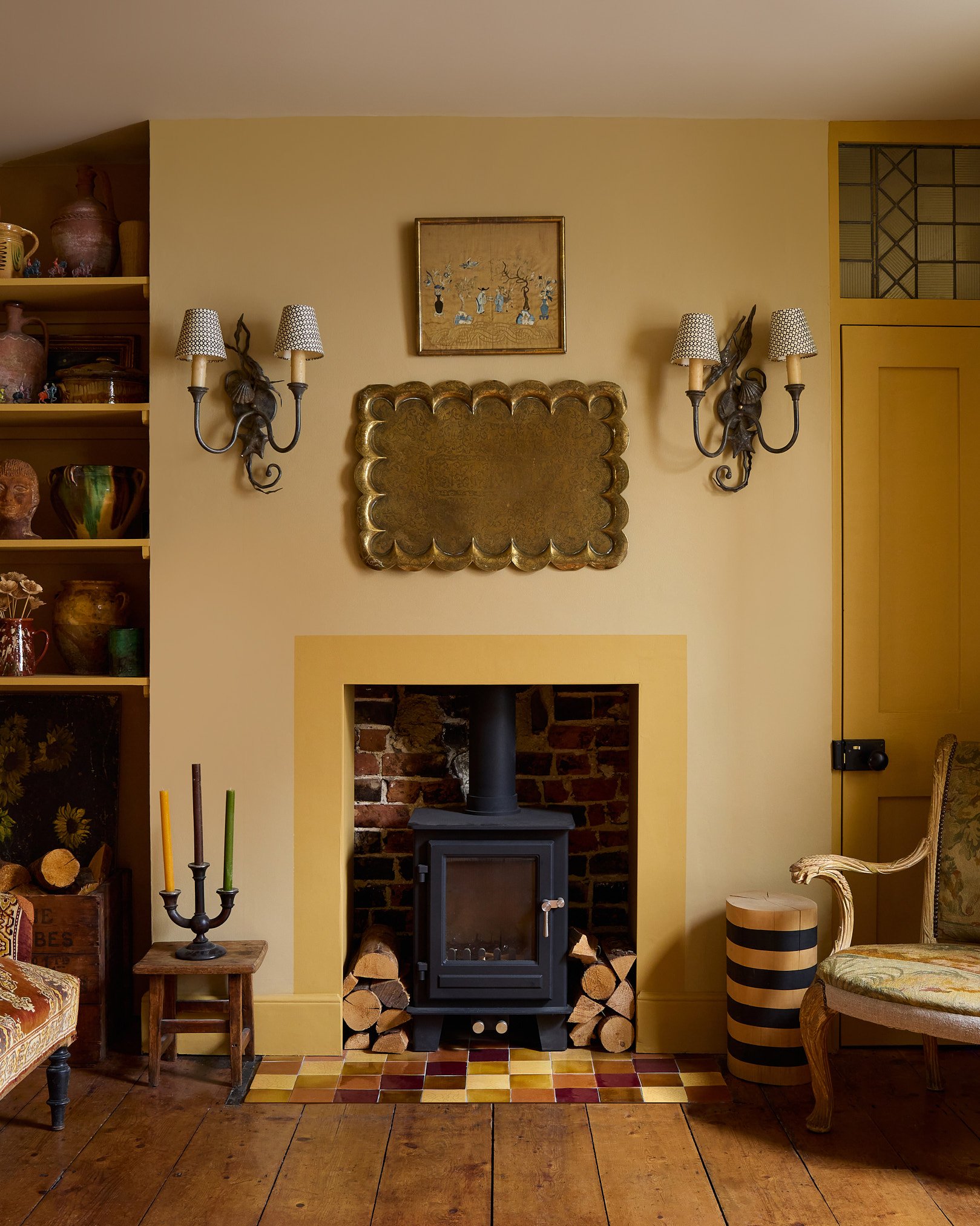 Georgian cottage interior with period details and layered colour