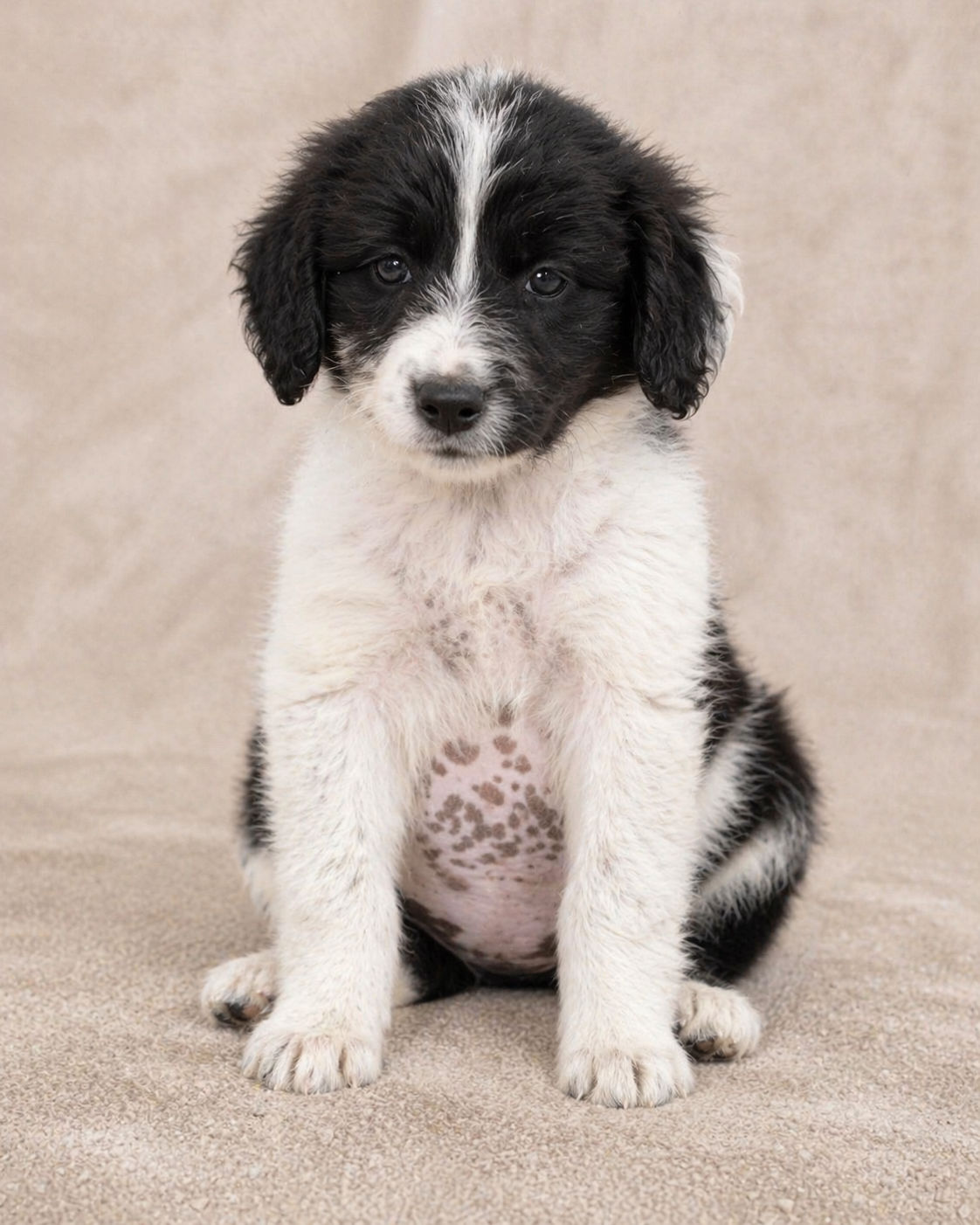 Asher —3 kg | 3mo | Border Collie/Spaniel Mix | Located in Mexico — Sweet and gentle— Currently receiving treatment for ehrlichia, will be retested after treatment —not ready to fly yet