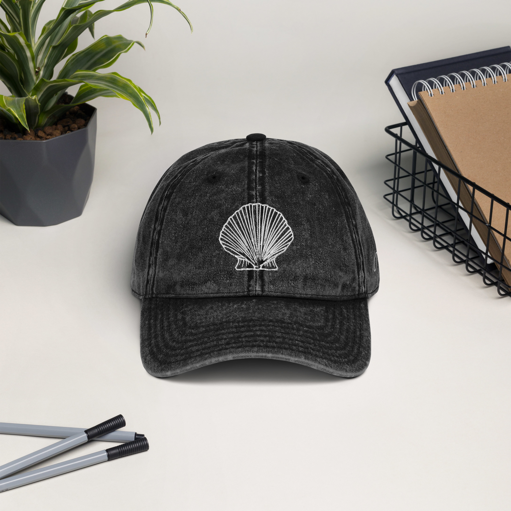 Bay Scallop Seashell Vintage Cotton Twill Cap