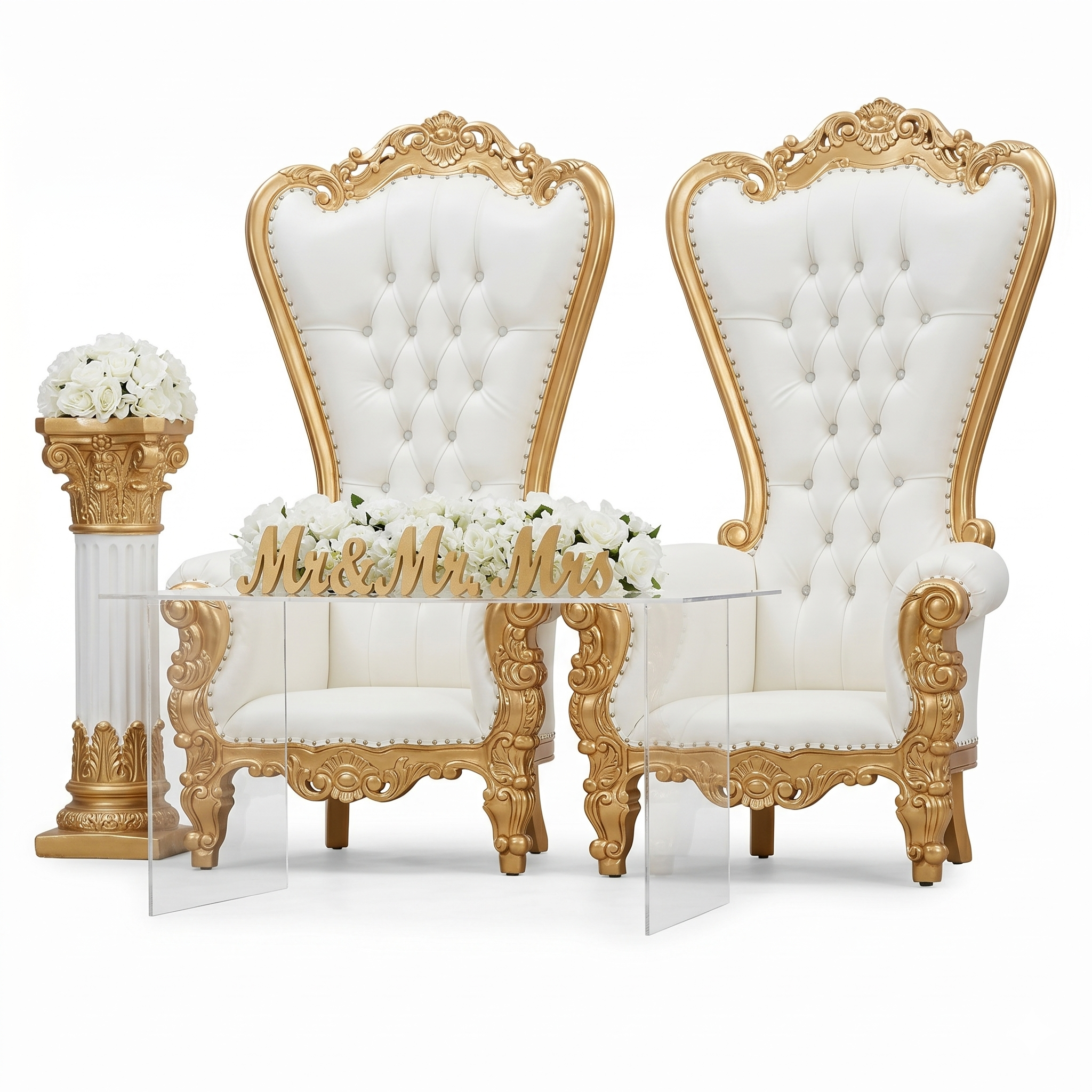 Luxurious Mr. & Mrs. Throne Chair Set