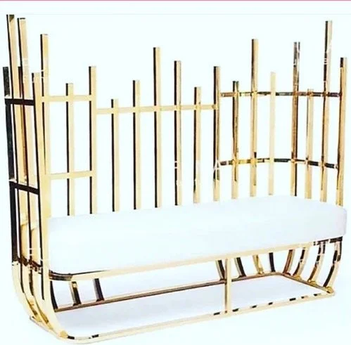 Gold  Geometric Modern Bench