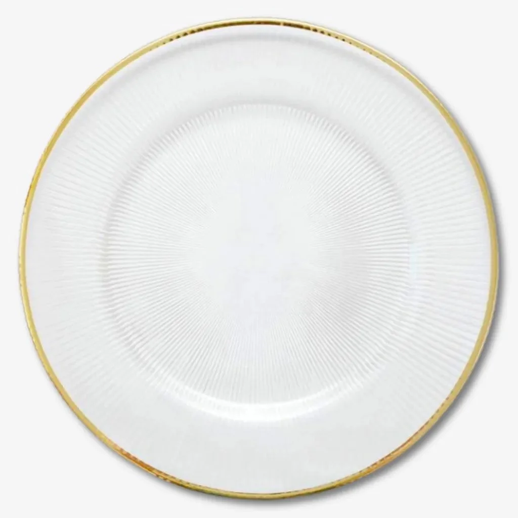 Classic Gold-Rimmed Plastic Charger Plate