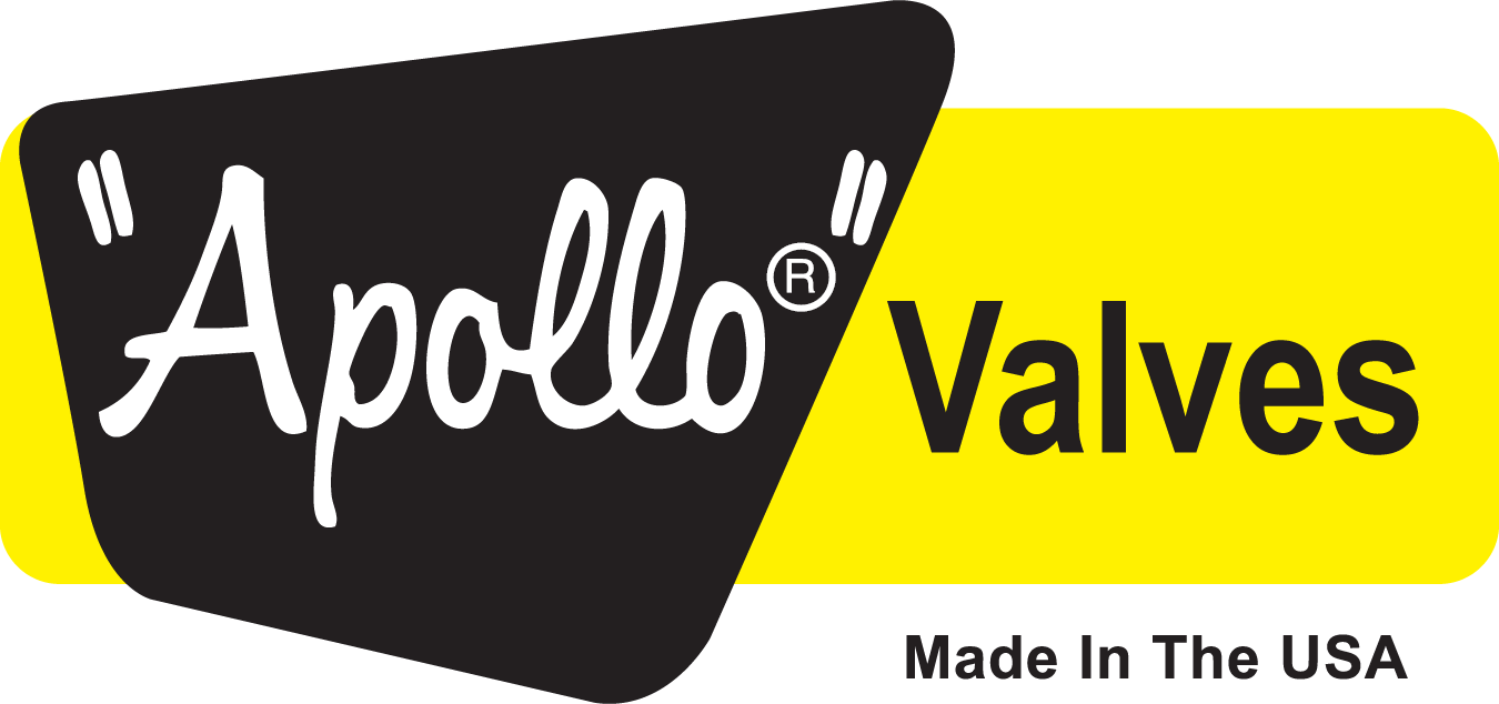 Apollo valves logo with black, yellow, and white design, and the text 'Made in the USA'