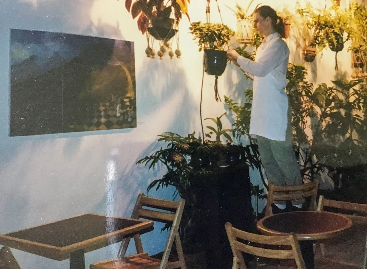 John watering plants