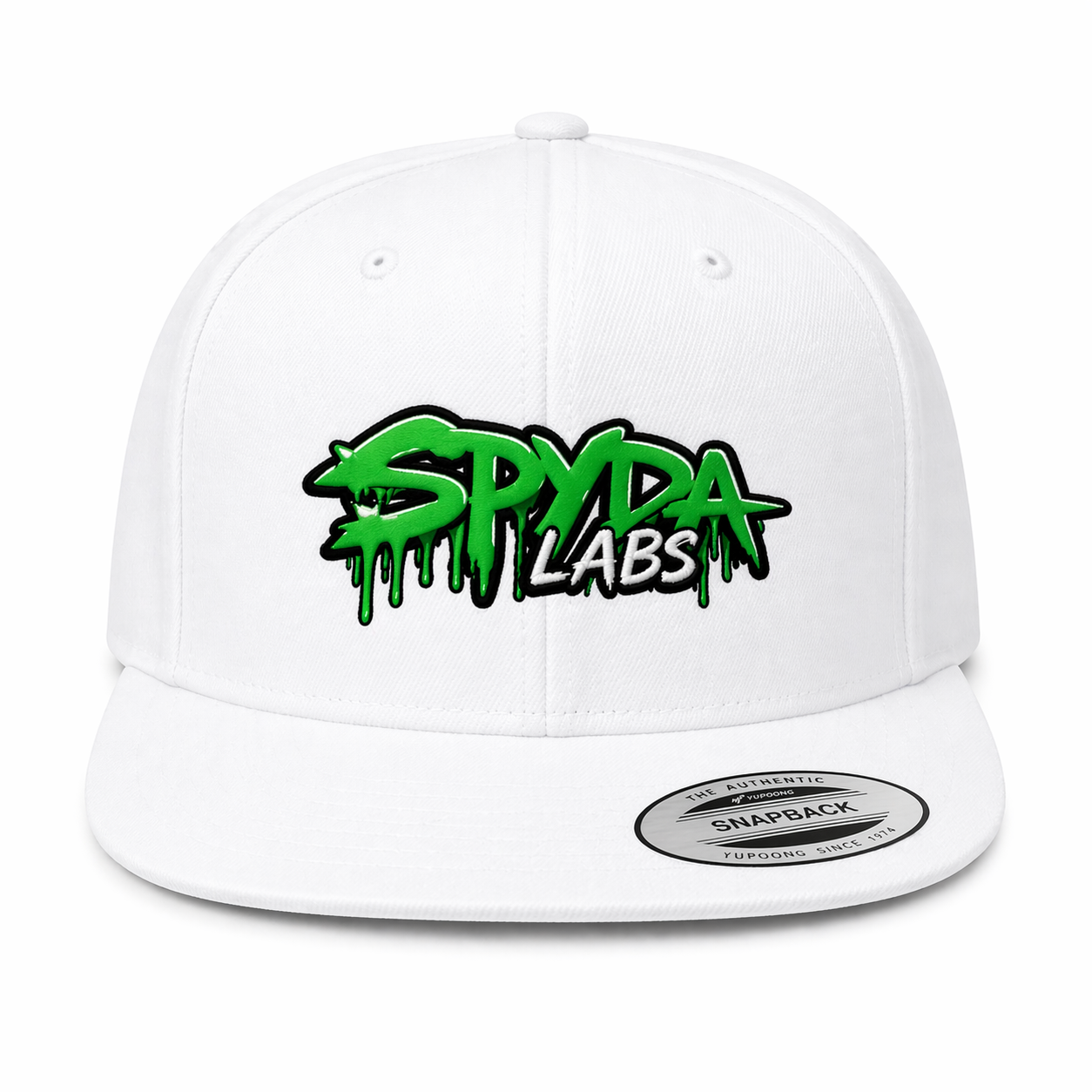 White Snapback- green logo