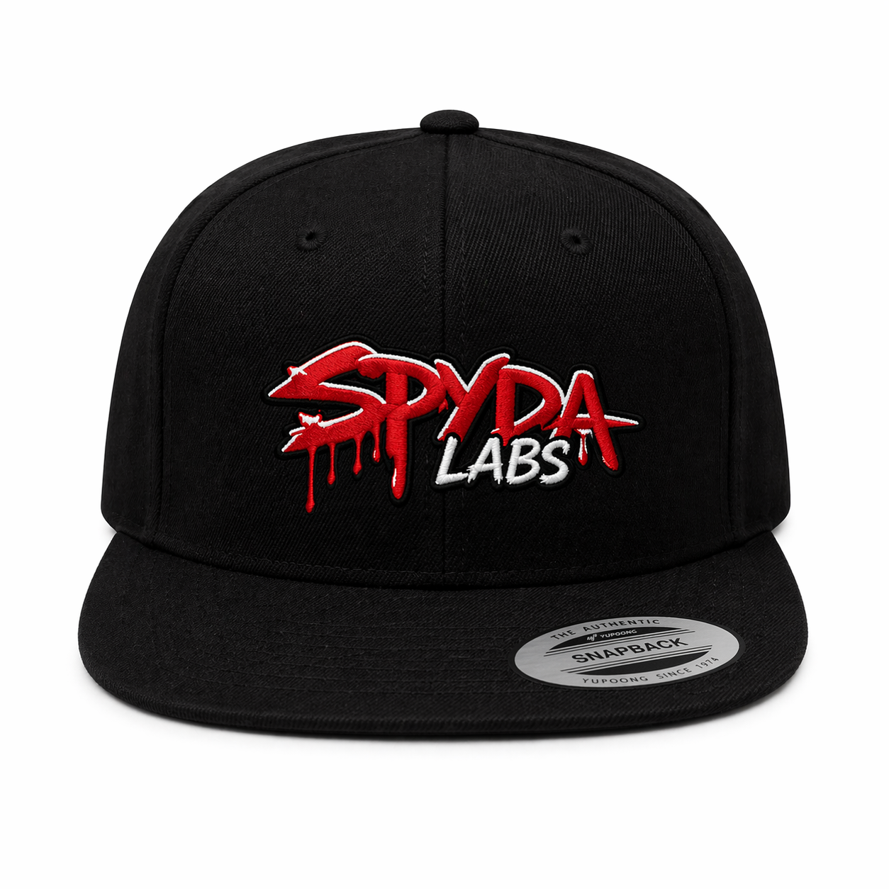 Black Snapback - red logo