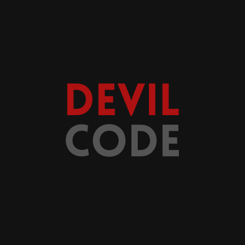 Black background with the words 'DEVIL CODE' in red and gray text.