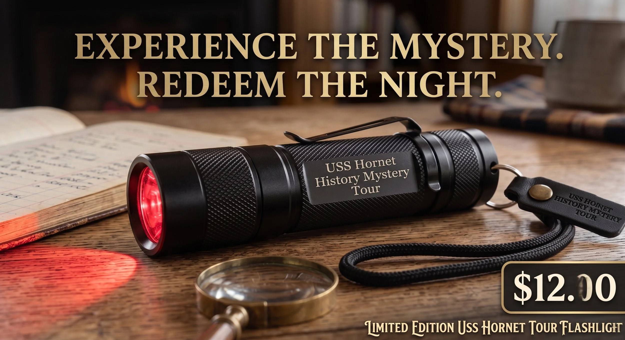 USS Hornet History Mystery Tour Red Light Flashlight