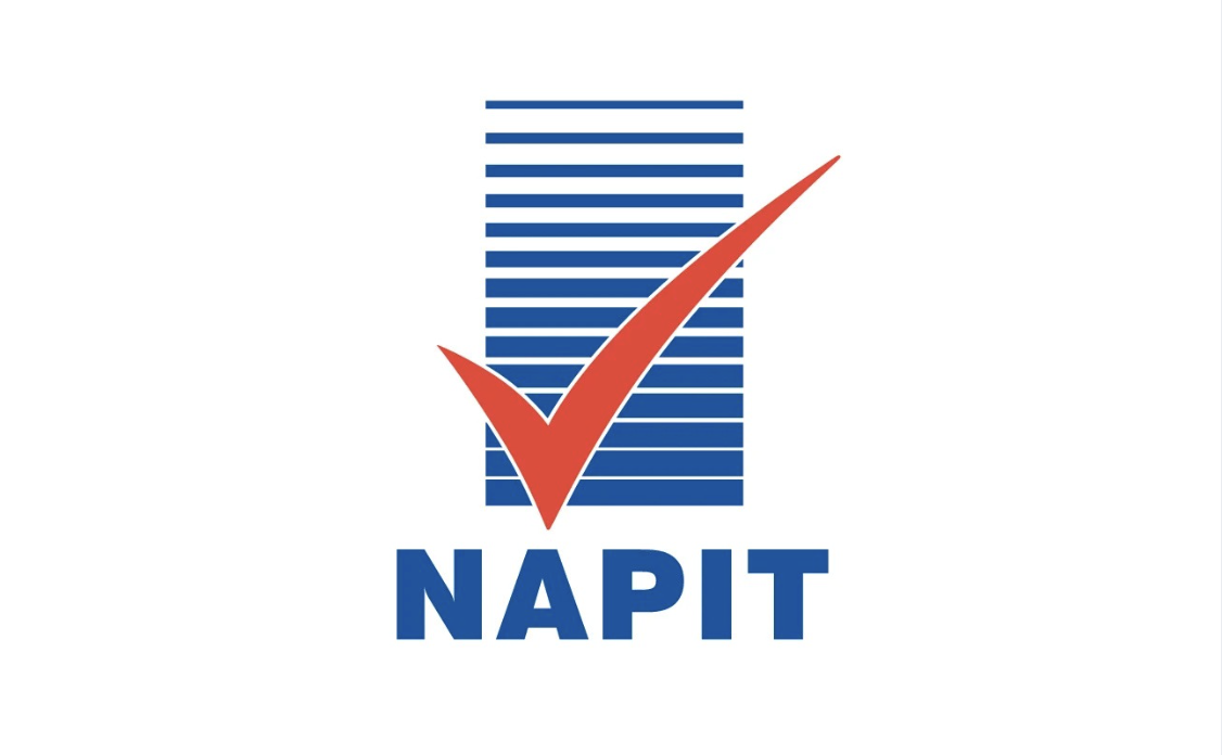 NAPIT logo with a red checkmark over blue horizontal lines and the word NAPIT below.