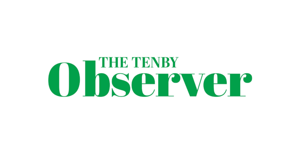 Text reading 'The Tenby Observer' in green letters on a black background.