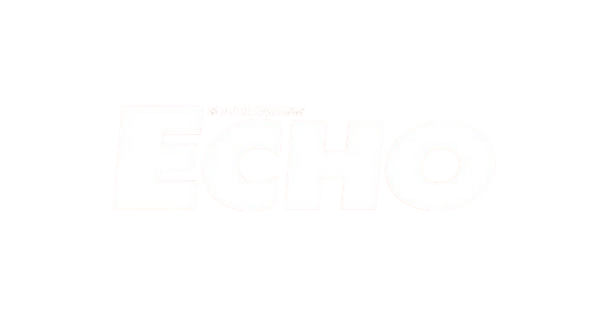 A logo with the word 'ECHO' in bold, white, three-dimensional letters.