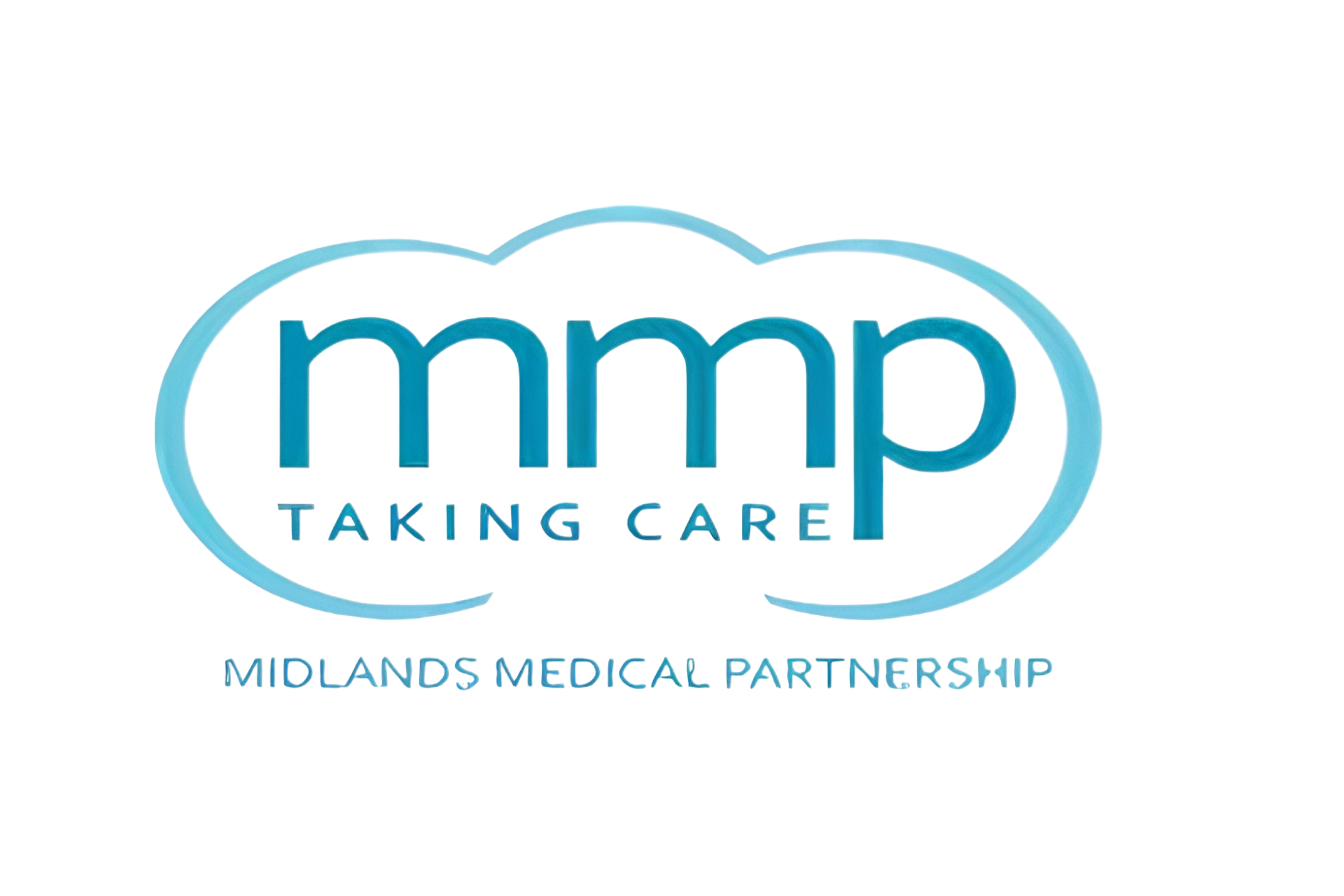 Logo for Mid-Illinois Medical Partnership with the words "Taking Care" inside a speech bubble and "Midlands Medical Partnership" below.