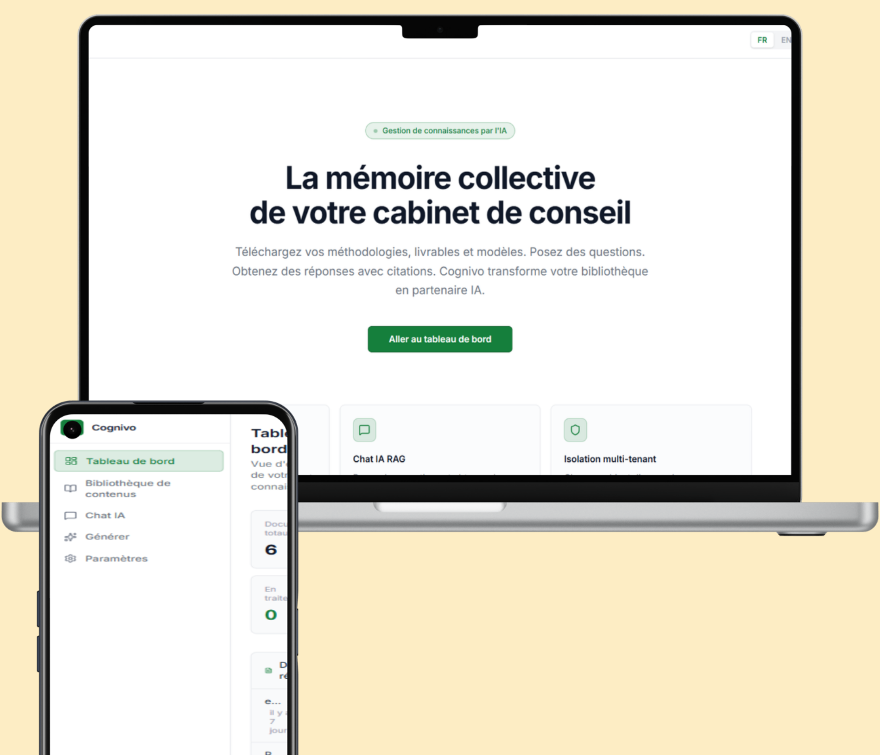 Plateforme de base de connaissance augmentée par l'IA