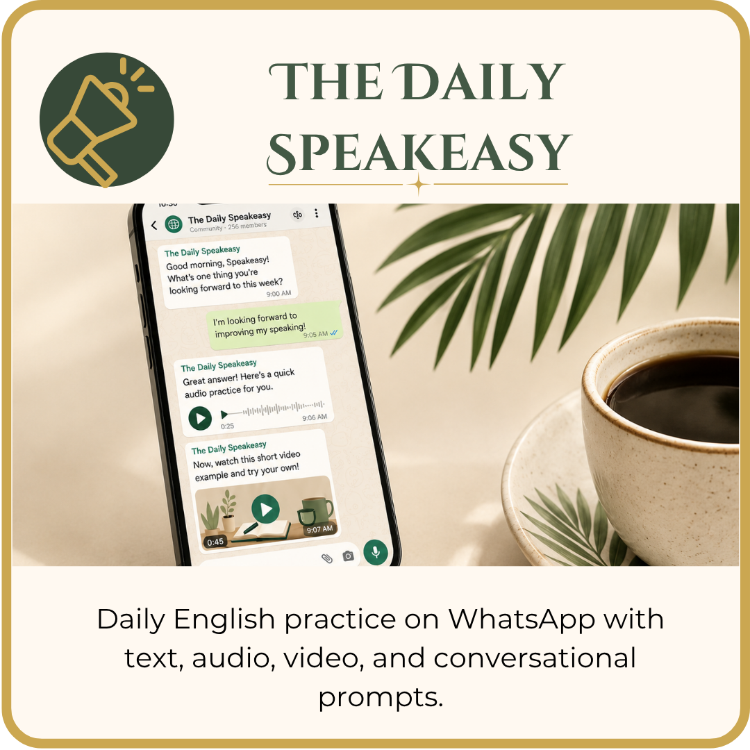 Daily English conversation practice on WhatsApp for adult English learners