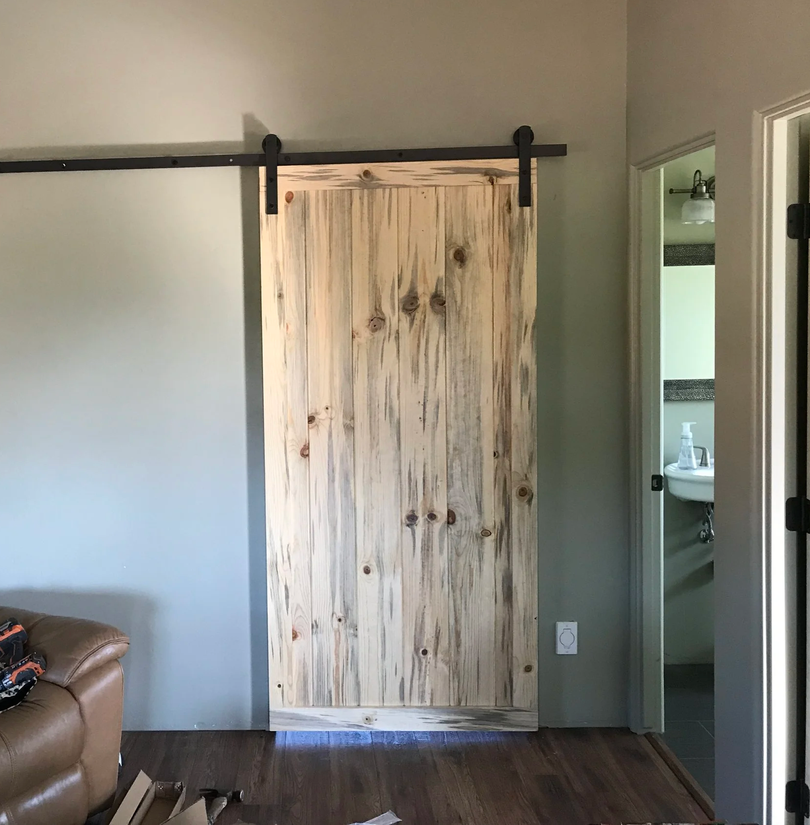 Gator's Home Services- Payson, AZ - Hand built barn door closed