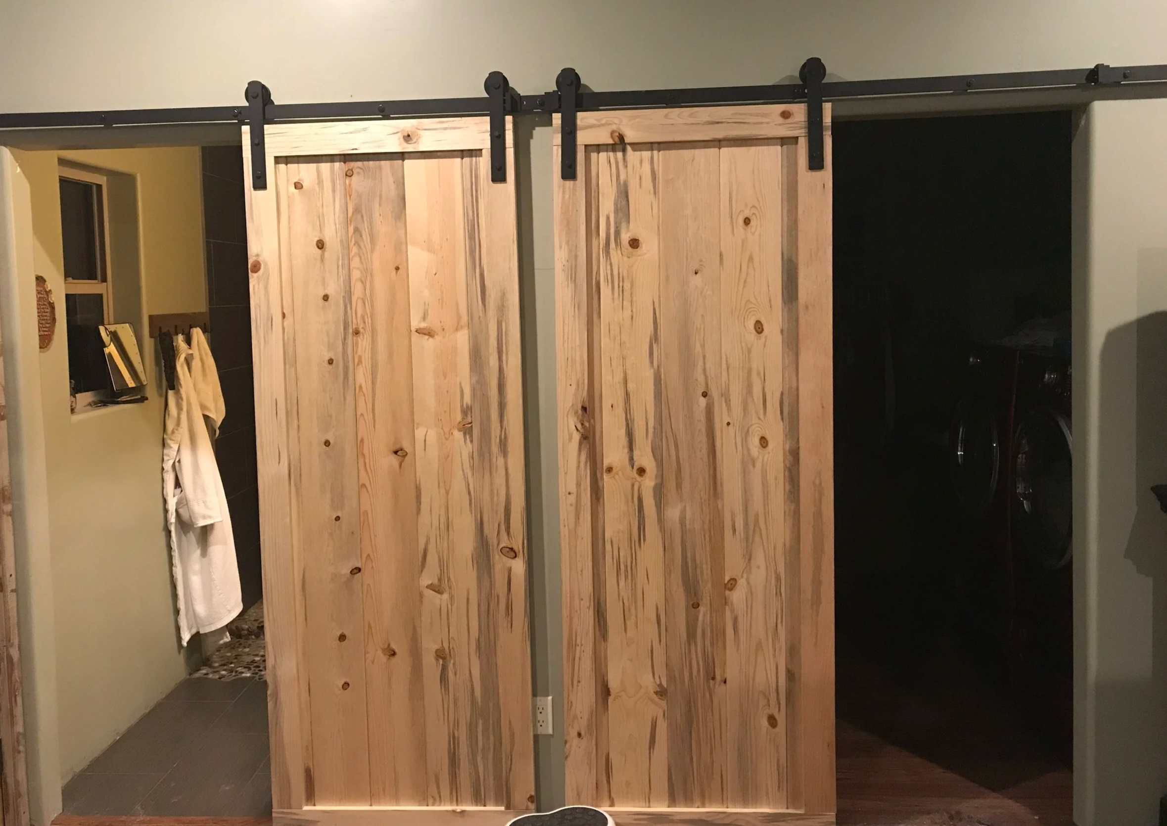 Gator's Home Services- Payson- Double Hand Built Custom Barn Doors Open