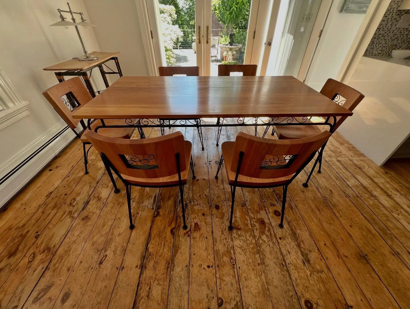 Set of cherry dining room chairs, coopered back rests and hand shaped seats. Made by the incredibly talented and newest member of Appenzeller Woodworking: Rachel Davis!