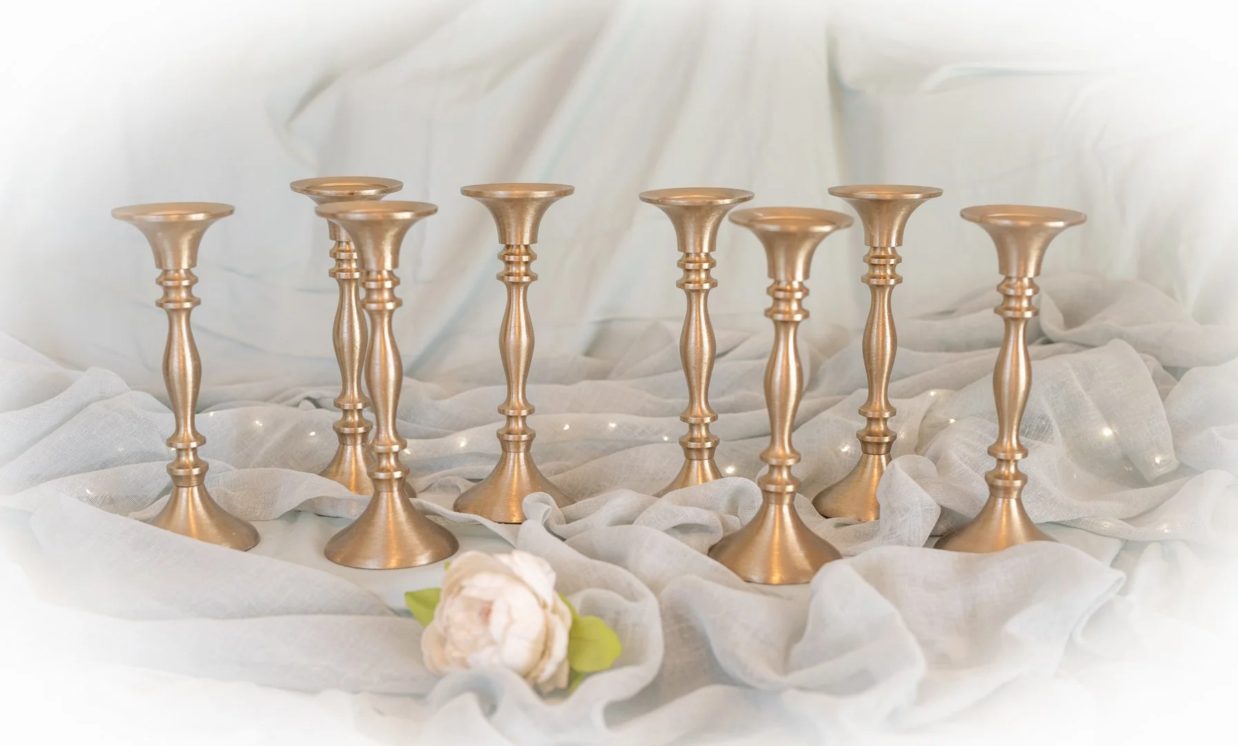 Brushed Gold Taper Candle Holders