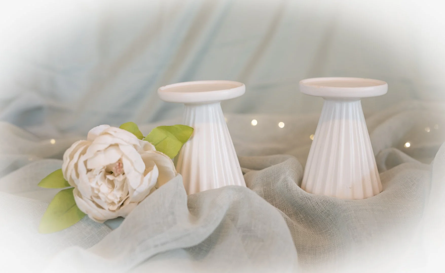 White Candle Holders