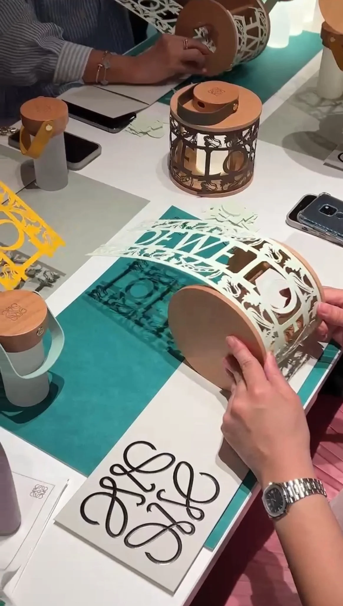 Loewe Singapore x Merremade collaboration. Private hasnmade paper lantern workshop for Loewe vip clients.