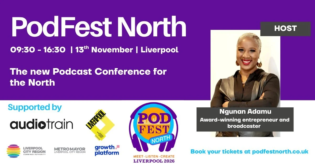 🎙️ Meet the host of PodFest North&hellip; @ngunanadamuofficial Adamu! 🙌

We&rsquo;re absolutely thrilled to have Ngunan hosting PodFest North in Liverpool.

A brilliant presenter, storyteller and broadcaster Ngunan has a fantastic track record and,