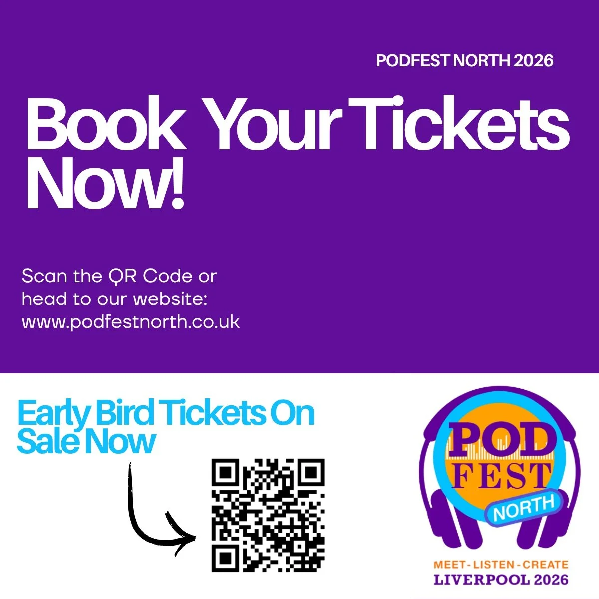 🎙️ PODFEST NORTH IS COMING TO LIVERPOOL &mdash; SIX WEEKS TO GO! 🚀

Whether you&rsquo;re behind the mic, behind the scenes, or simply love listening, PodFest North is for anyone who wants to be part of the Northern podcast and audio community. 🎧

