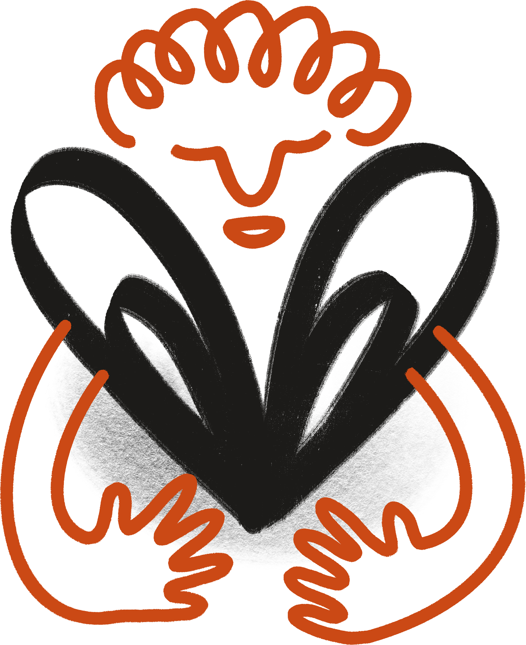 Hand-drawn illustration of a person holding a heart representing kindness