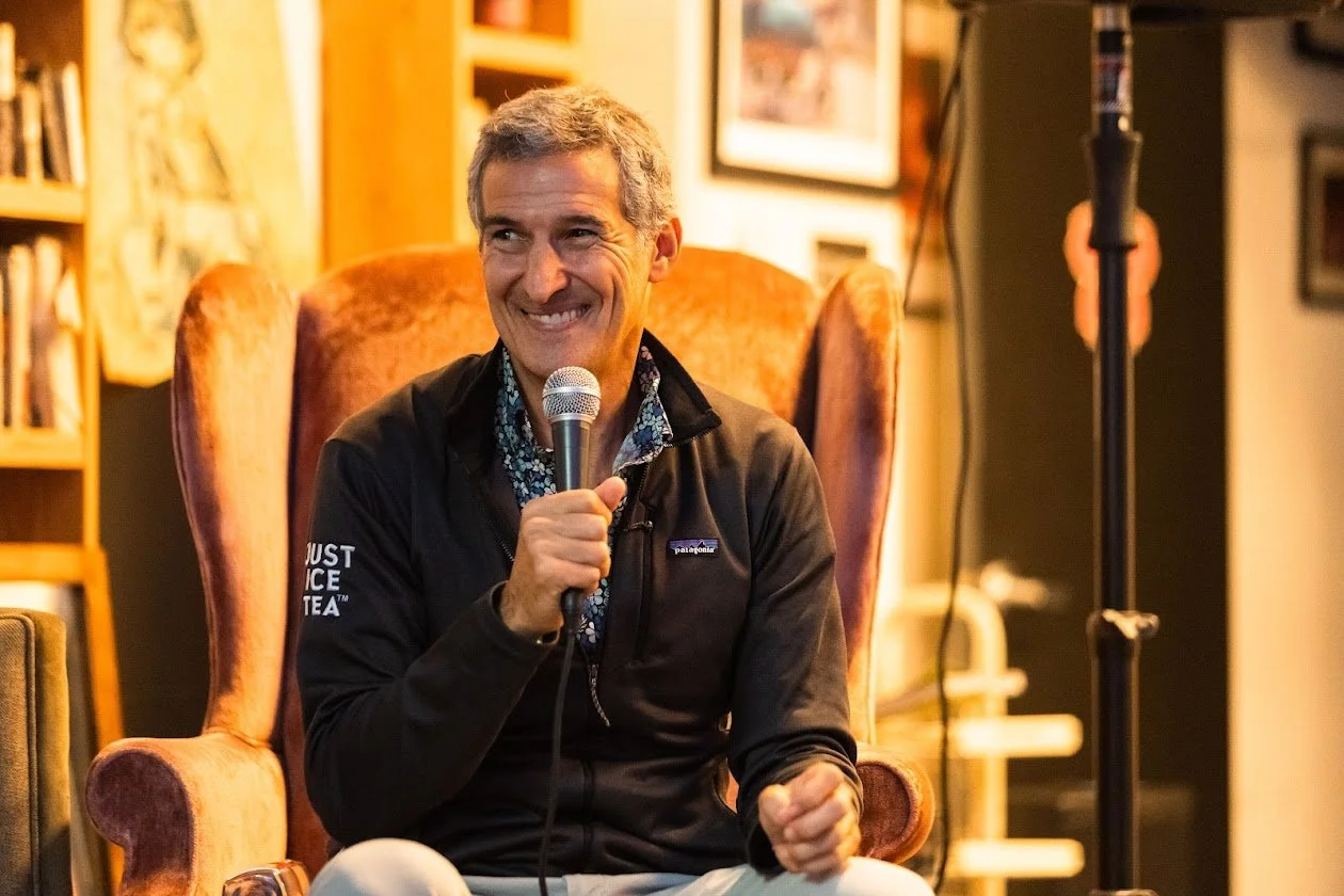 The founder of Just Ice Tea, Seth Goldman giving his keynote speech at an event.