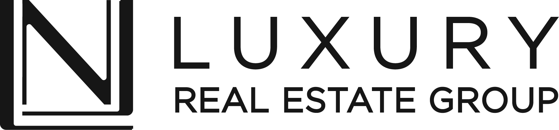 Black logo of N LUXURY Real Estate Group featuring a stylized letter N in a square, with the company name to the right.