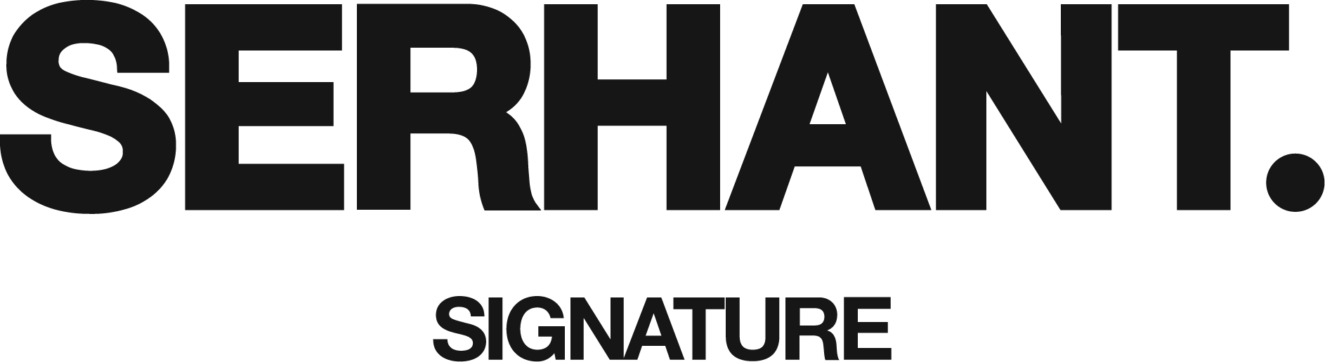 Black text reading 'SERHANT!' with smaller text underneath that says 'SIGNATURE' on a white background.
