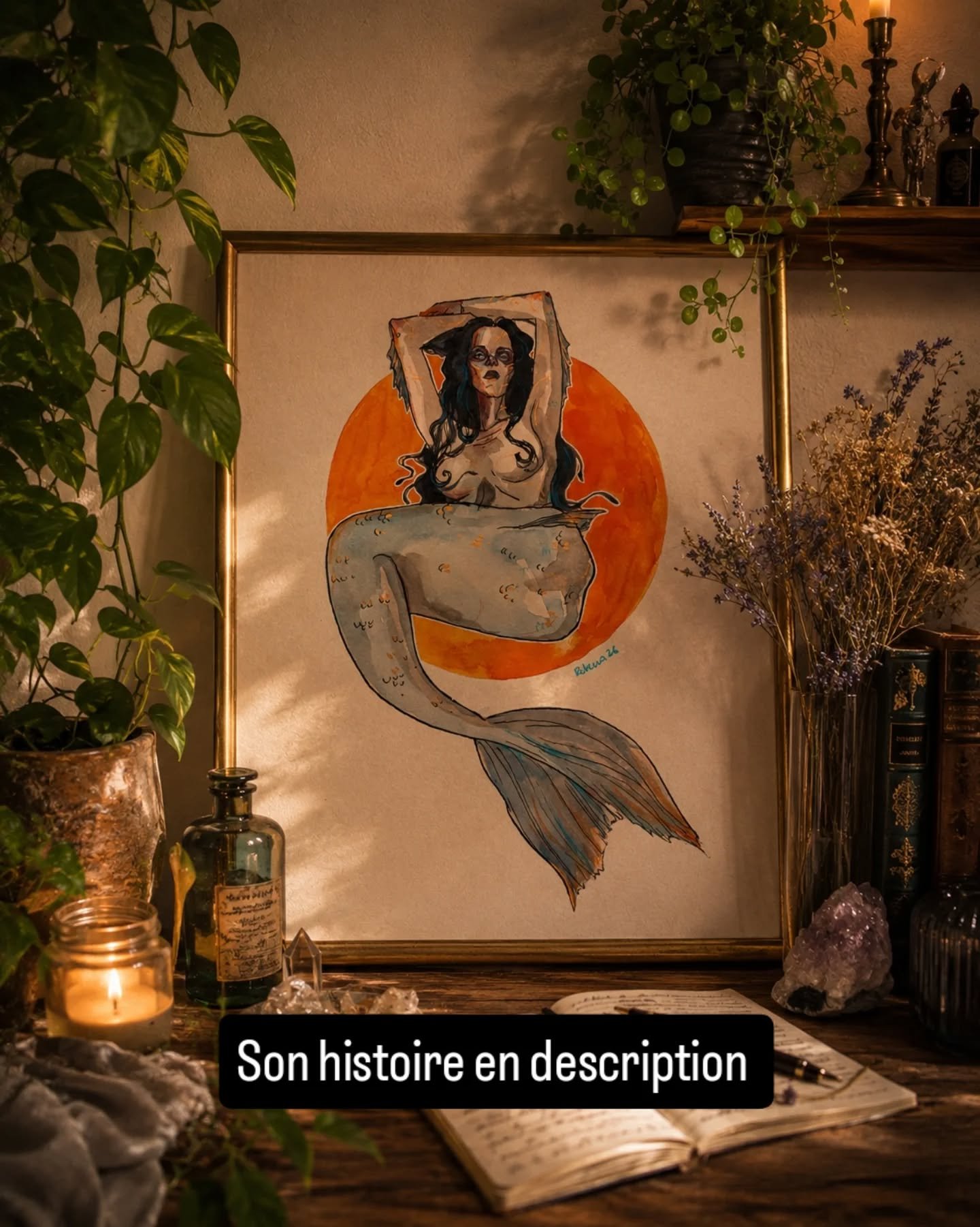 Souvenir de l'Entre Monde 🪶 
Carnet de Rebecca n&deg;1 | La sir&egrave;ne hors de l'eau | dessin - portrait |

Je crois que le plus cruel dans le mal&eacute;fice n'est pas qu'il emp&ecirc;che les femmes de parler.
Je crois que c'est qu'il les laisse
