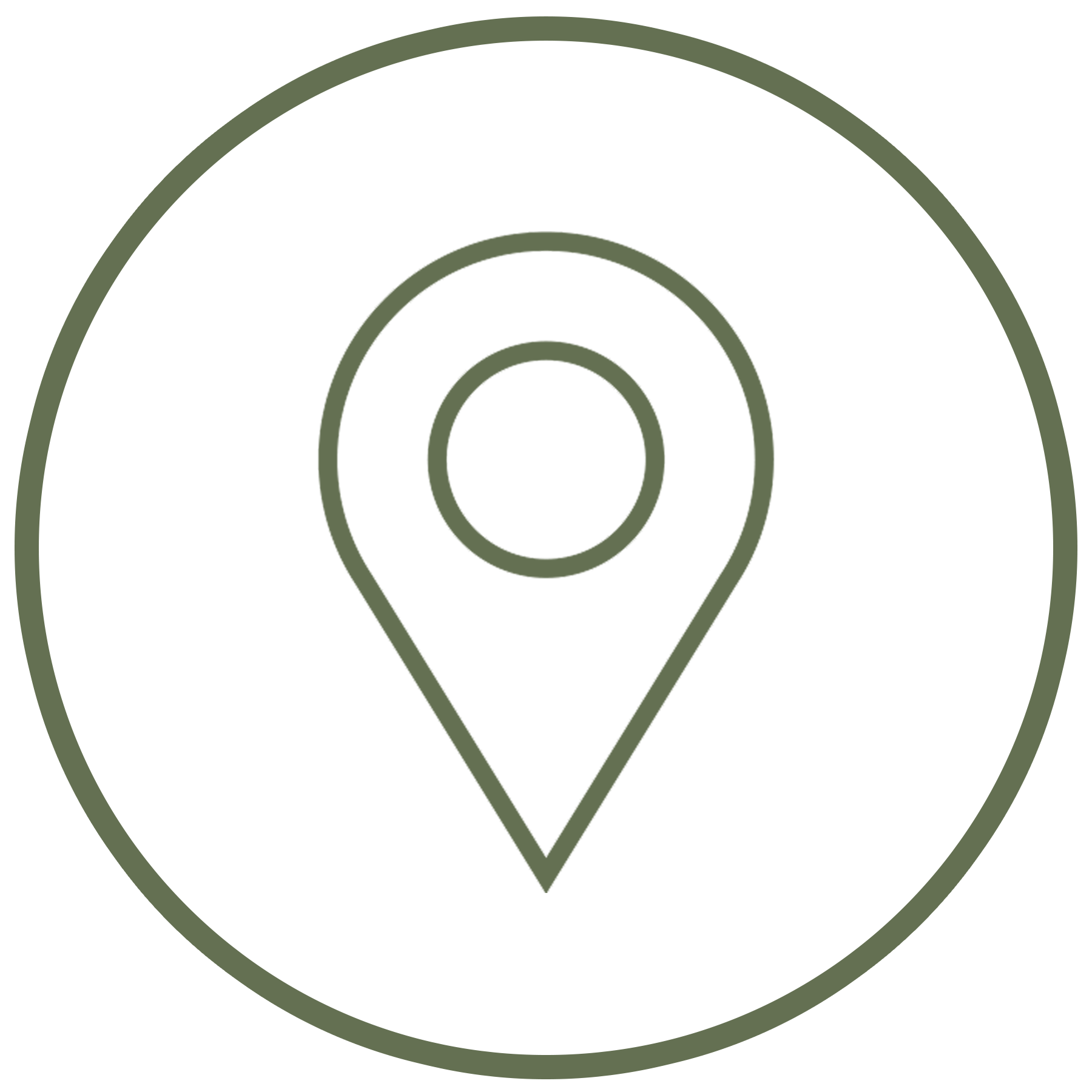 Icon of a location pin with concentric circles around it, resembling a target or radar signal.