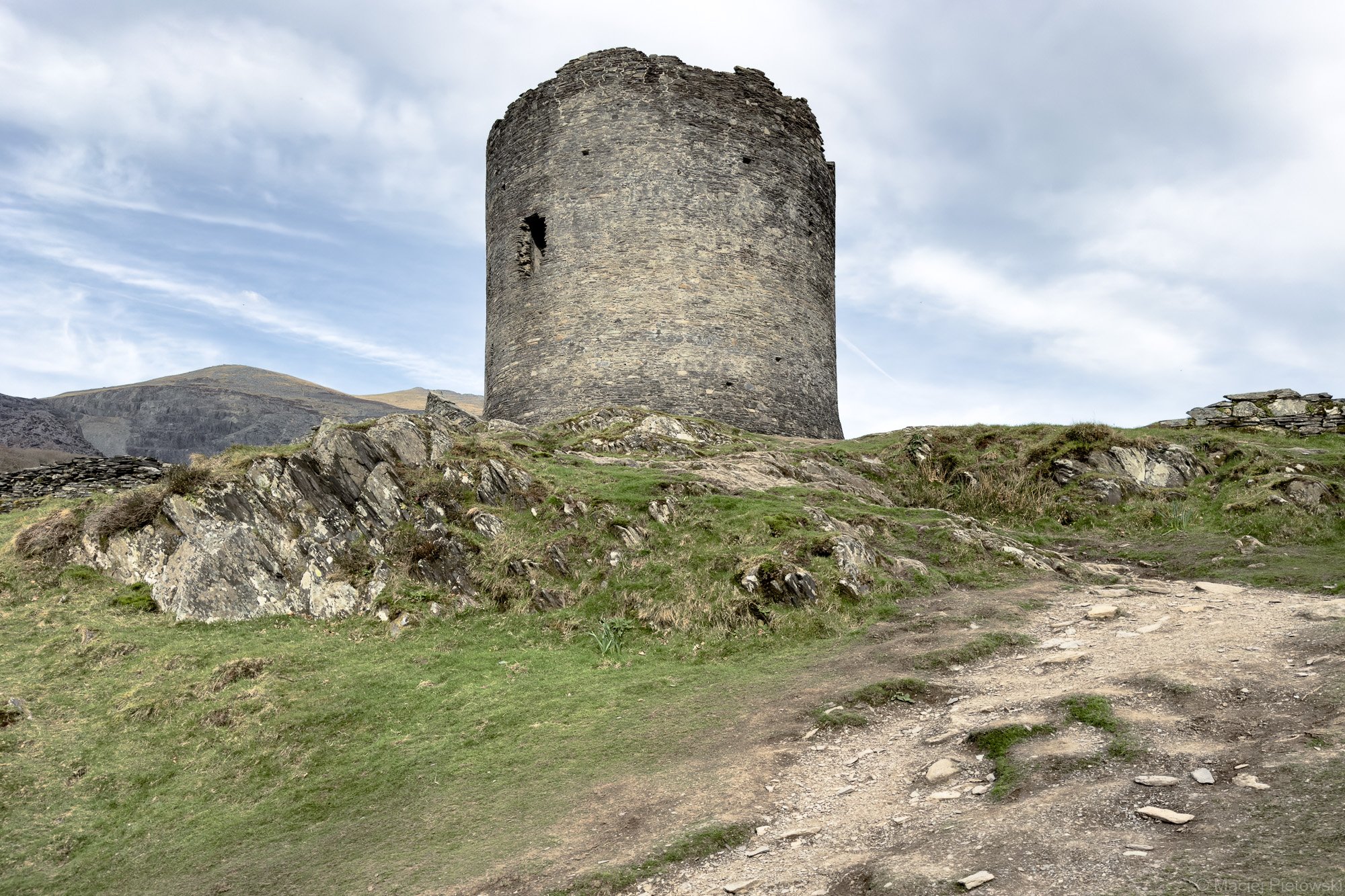 Dolbadarn Castle outside Llanberis, Spring 2023