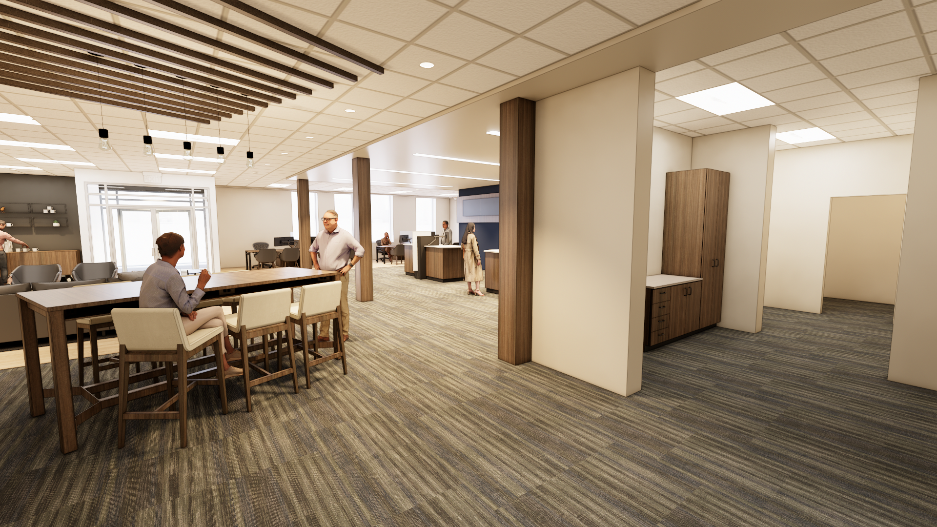 Coeur d’Alene bank branch remodel office lobby
