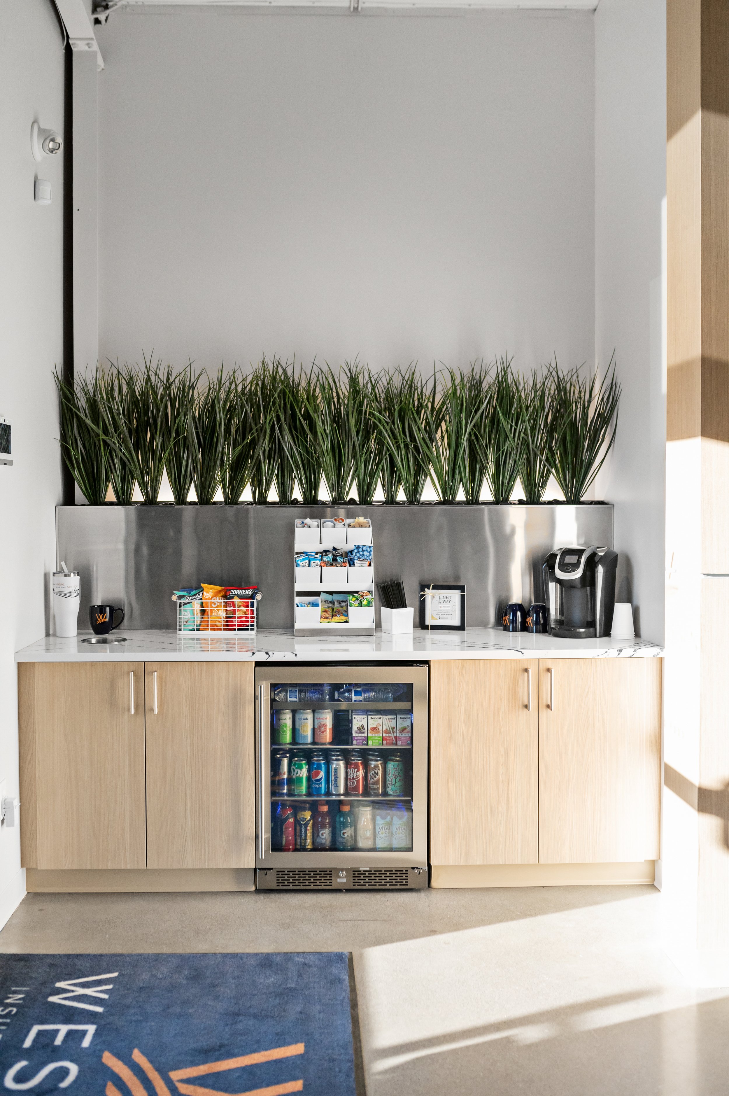 Western Insurance kitchen with displayed snacks