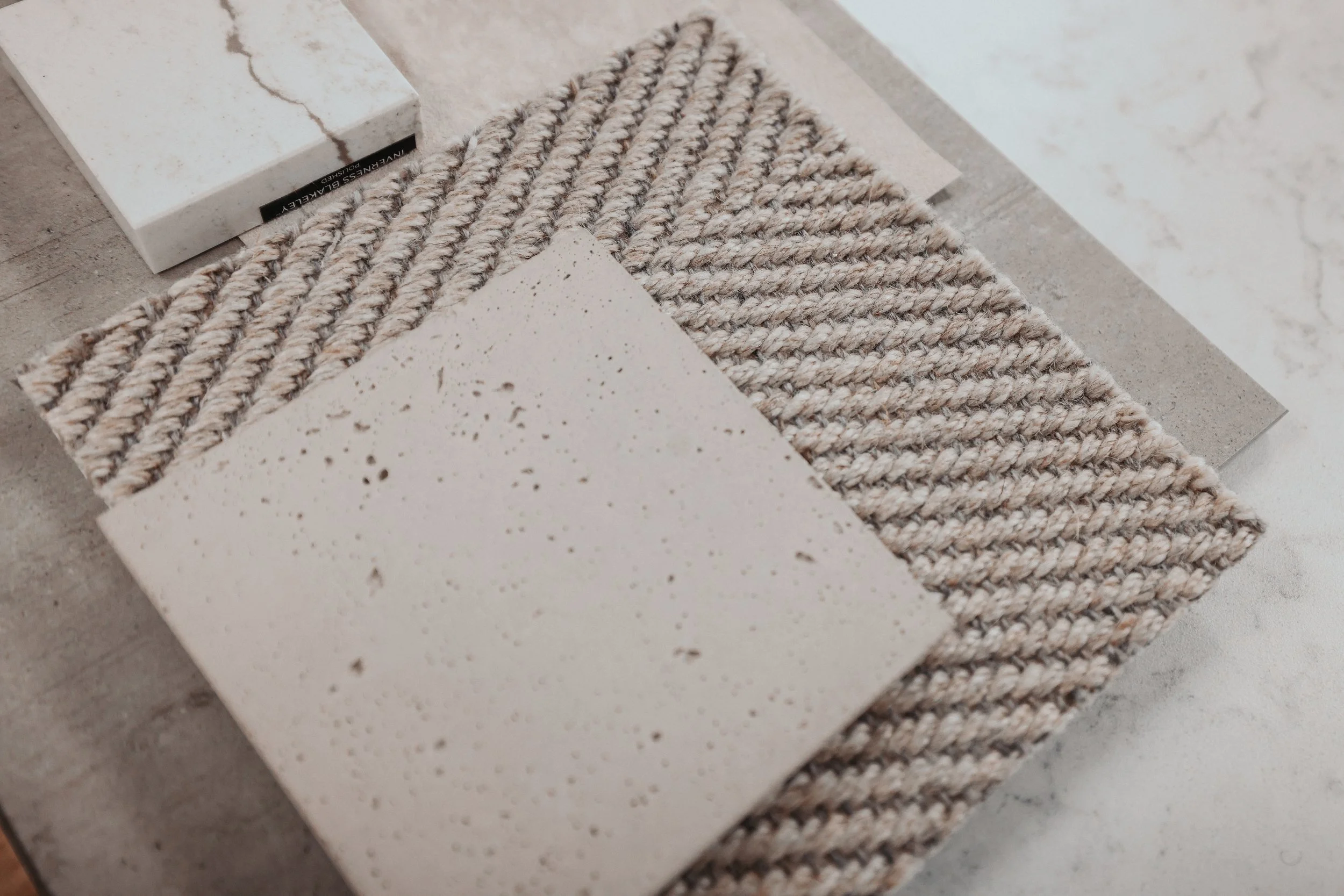 Hatch Interior close up of texture samples for floor and carpet
