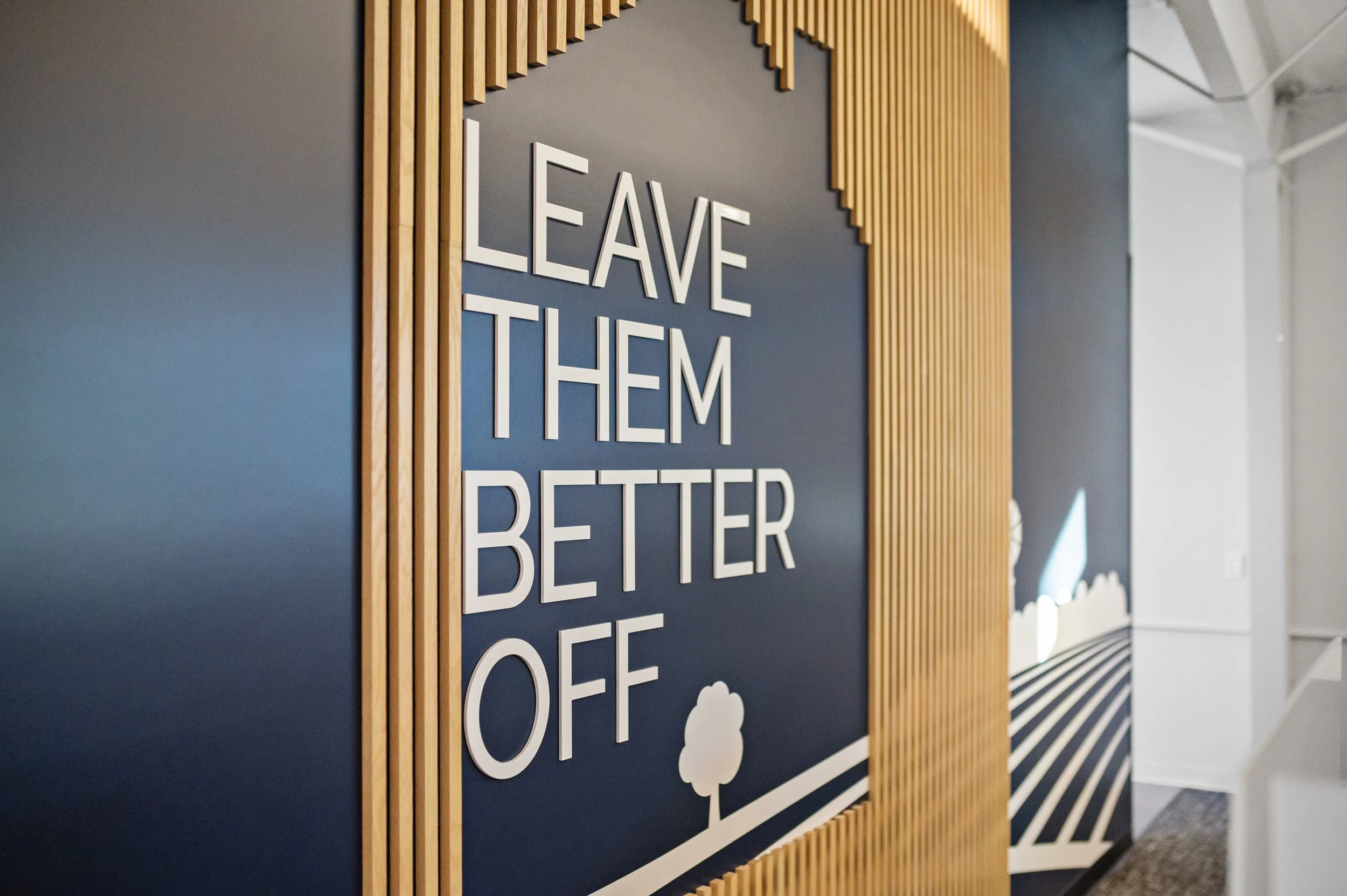 Western Insurance entrance quote wall "leave them better off"
