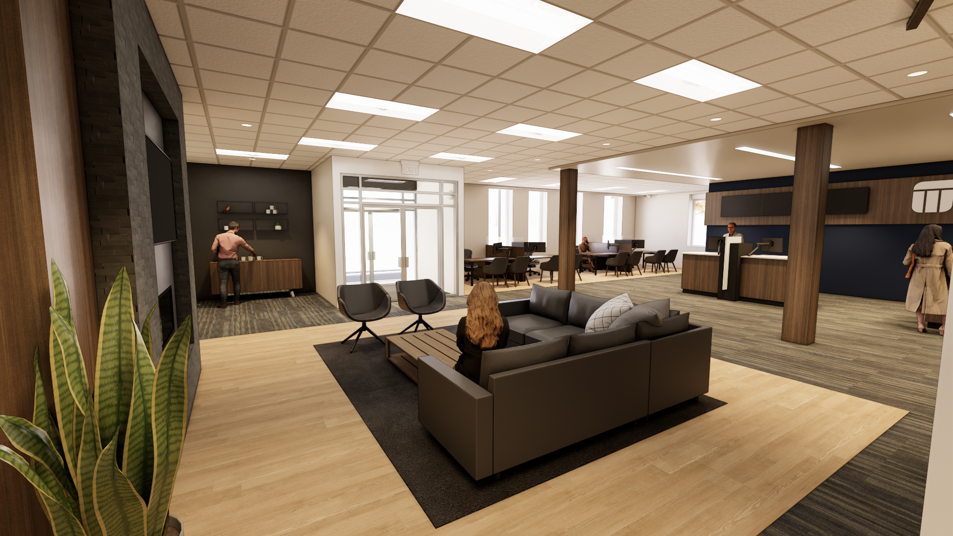 Coeur d’Alene bank branch remodel office space