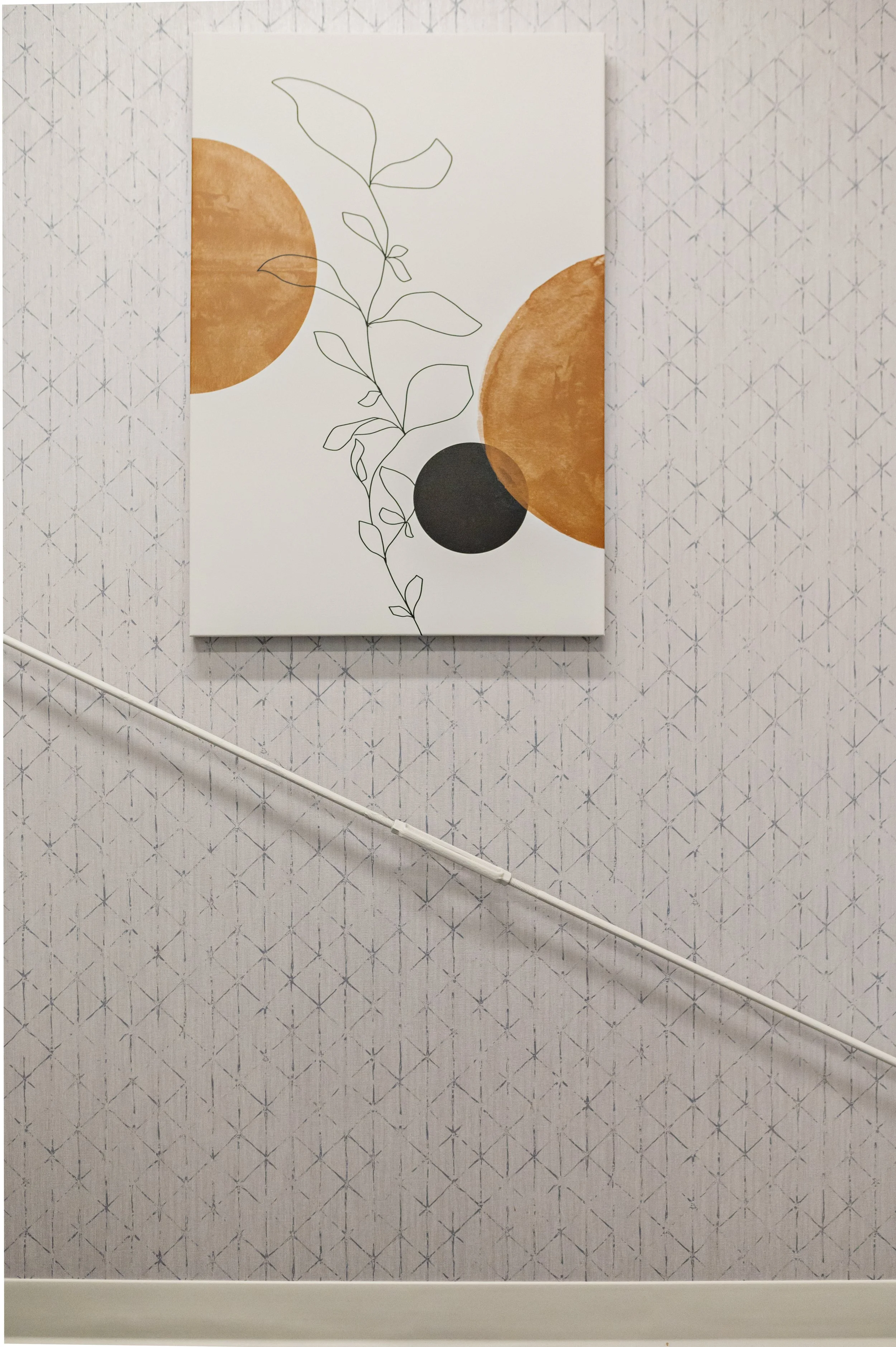 Western Insurance hallway wallpaper and art