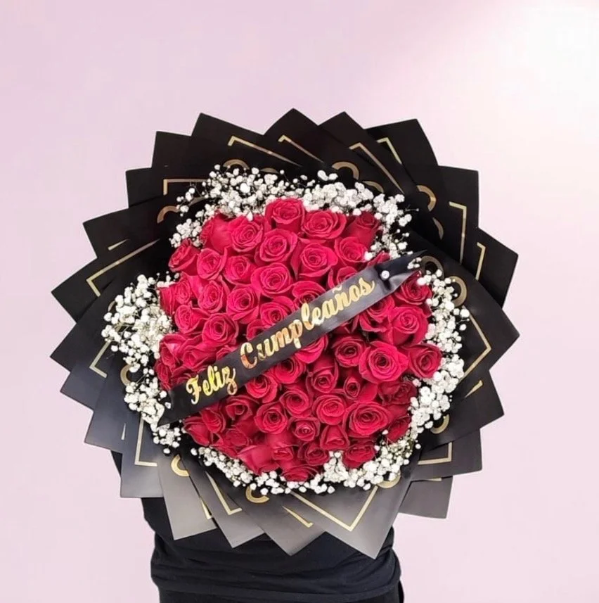 Luxurious Happy Birthday Red Rose Bouquet